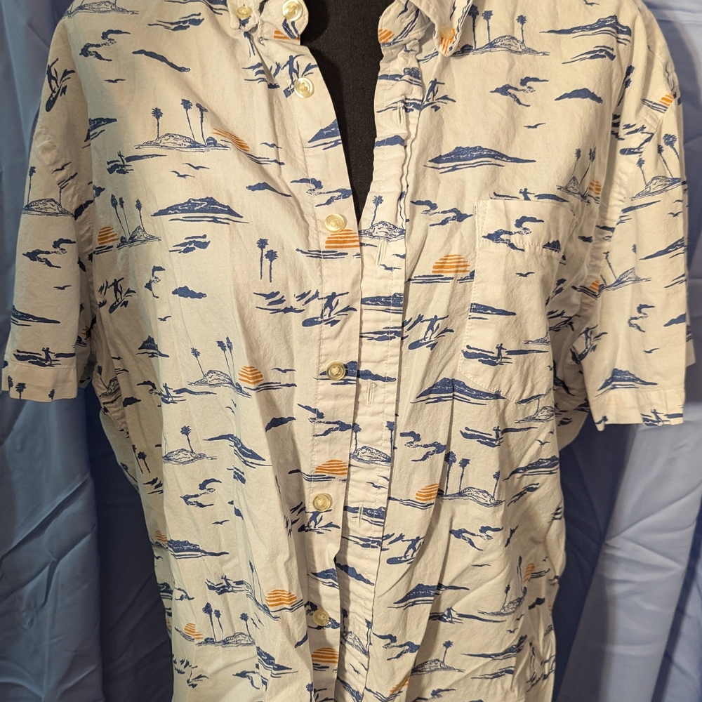 Men's Casual Beach Print Shirt